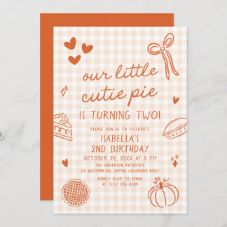 Herbsthandgezeichnete unsere kleine Süsse Pie 2. G Einladung