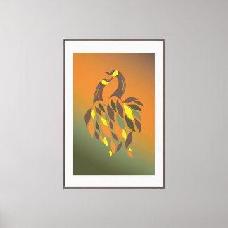 Herbstharmonie Vögel - Feng Shui Art für Liebe & P Leinwanddruck