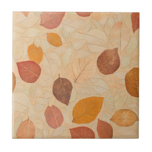 Herbsthauch - Herbstlaub in warmen Erdtönen 2 Fliese