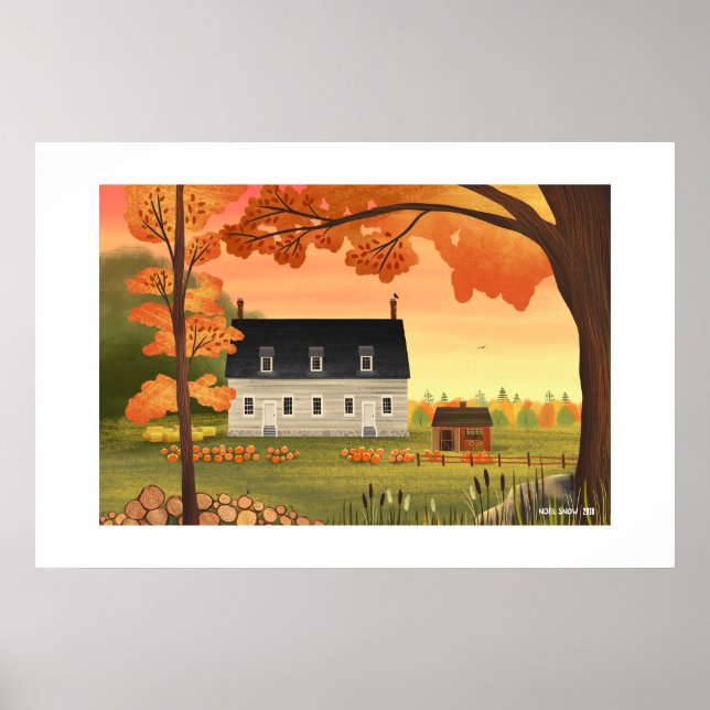 Herbsthaus Autumn Pumpen Large Print Poster (Vorne)