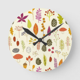 HerbstHerbstlaube Runde Wanduhr