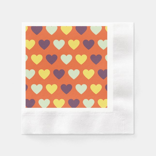 Herbstherzen Getränke Napkins Serviette (Vorderseite)