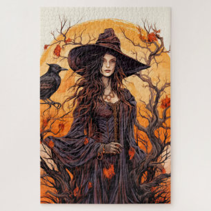 Herbsthexe Frohes Halloween Puzzle