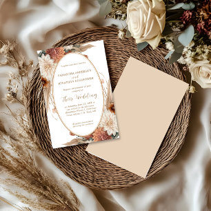 Herbsthochzeit Boho Floral Oval Einladung