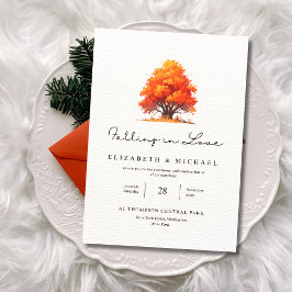 Herbsthochzeit Elegant Herbst Liebesfall Rustikal Einladung