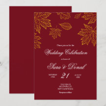 Herbsthochzeit in Burgund und Gold-Leaf