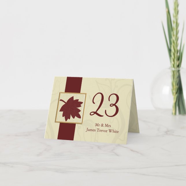 Herbsthochzeit mit Cranberry fallleaf Karte (Vorderseite)