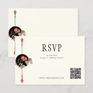Herbsthochzeit Mitternacht RSVP Karte
