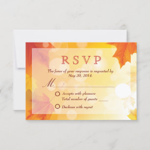Herbsthochzeit Rote Ahornblätter RSVP Karte