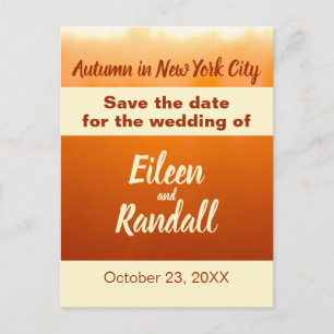 Herbsthochzeiten Herbstfarben Orange Save the Date Postkarte
