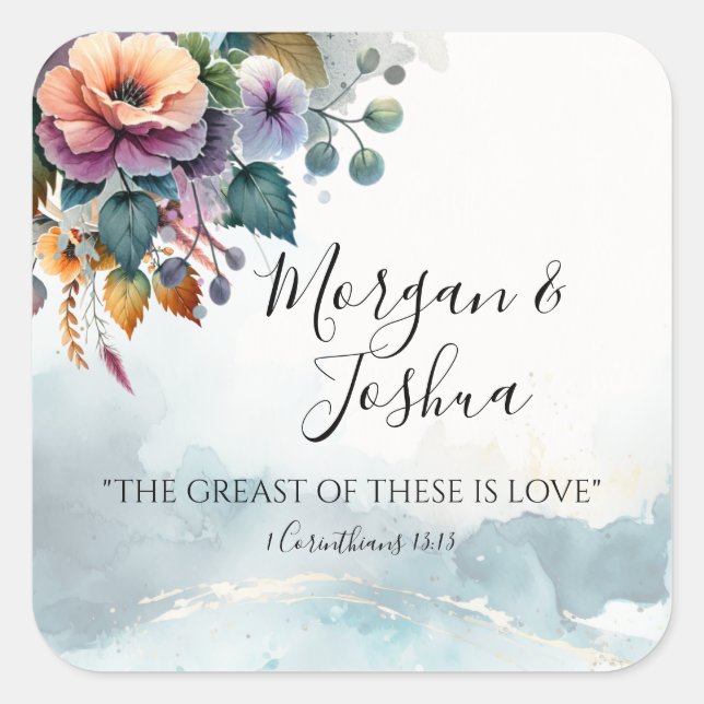 Herbsthochzeiten Quadratischer Aufkleber (Vorderseite)