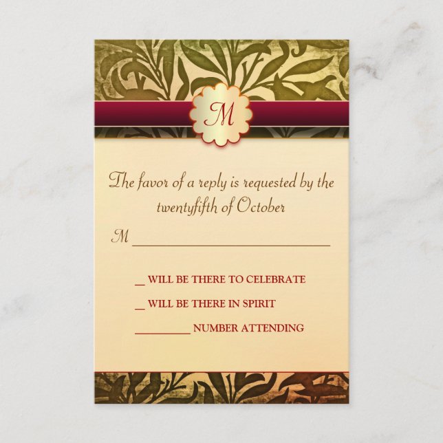 Herbsthochzeitkarten RSVP Karte (Vorderseite)