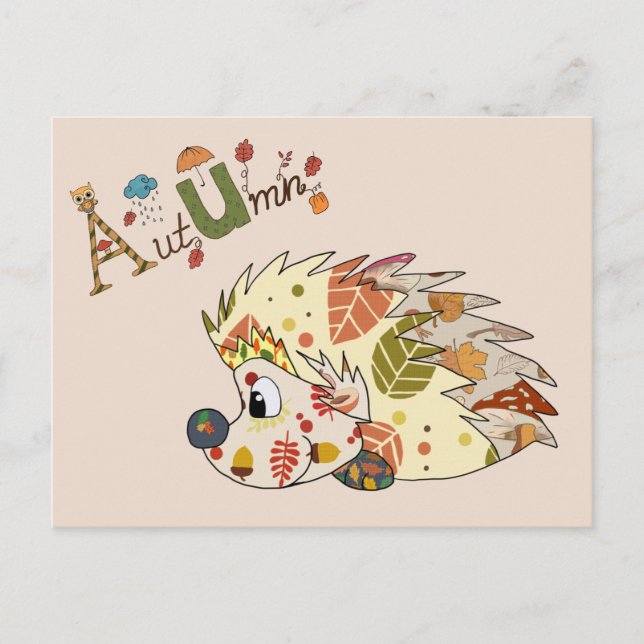 Herbstigel Postkarte (Vorderseite)