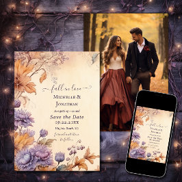 Herbstjahrfeier Herbst Foto der Liebe Save The Date