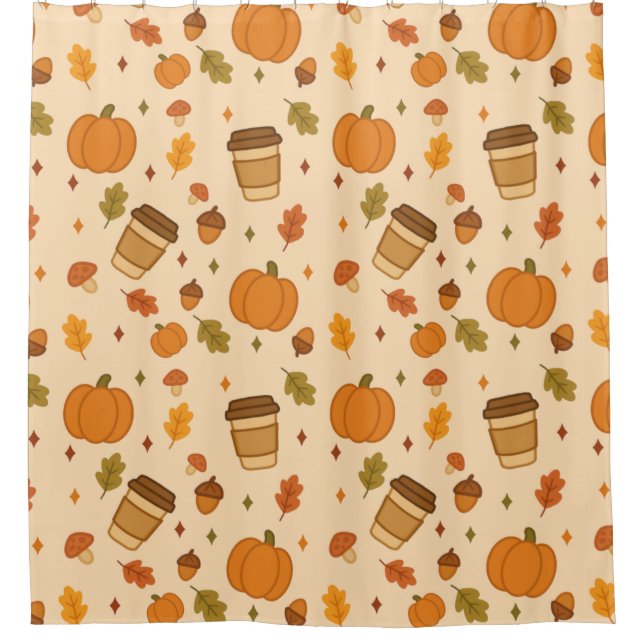 Herbstkaffee Duschvorhang (Vorderseite)