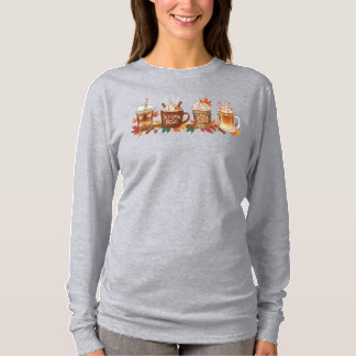Herbstkaffee Pumpkin Gewürz Long Sleeve Season Shi T-Shirt
