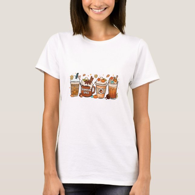 Herbstkaffee Pumpkin Gewürz T-Shirt (Vorderseite)