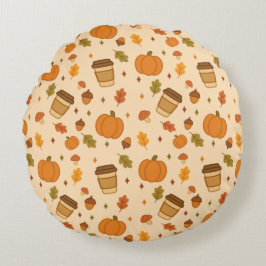 Herbstkaffee Rundes Kissen