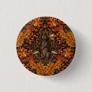 Herbstkaninchen auf braun button