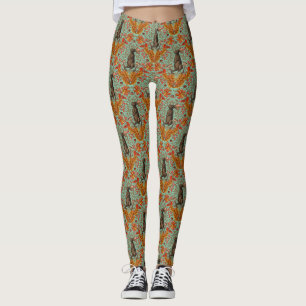 Herbstkaninchen auf hellgrün leggings