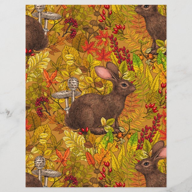 Herbstkaninchen auf Ocker (Vorderseite)