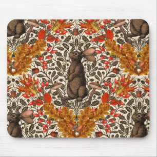 Herbstkaninchen auf weiß mousepad