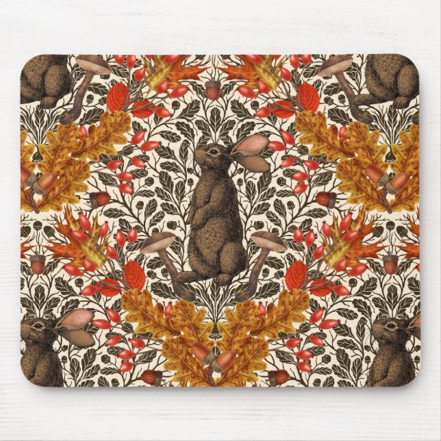 Herbstkaninchen auf weiß mousepad (Vorne)