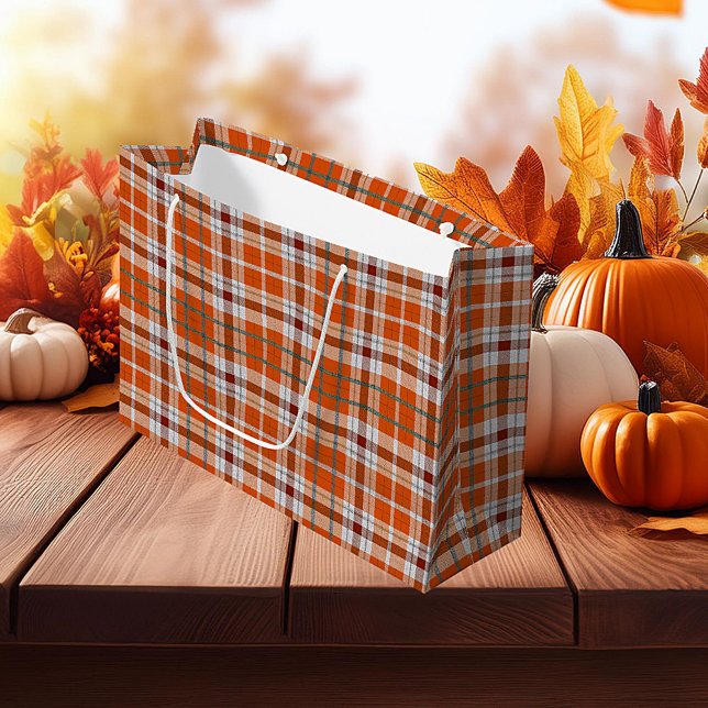 Herbstkariert Große Geschenktüte (Von Creator hochgeladen)