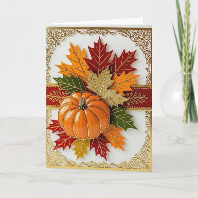 Herbstkarte, Glücksfall-Karte, Herbstkarte, Hallow Feiertagskarte (Vorderseite)