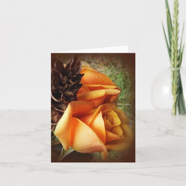 Herbstkarte Rose Karte (Vorderseite)