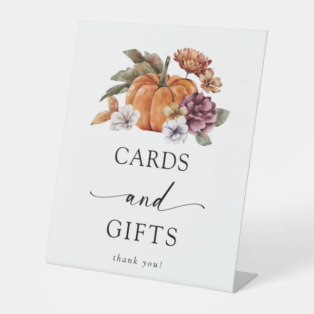 Herbstkarten und Geschenke Sockelschild (Vorderseite)