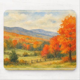 Herbstkatskill Berge Wasserfarbenwelt Landschaft Mousepad