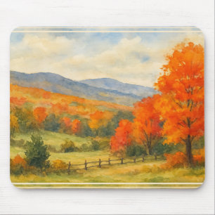 Herbstkatskill Berge Wasserfarbenwelt Landschaft Mousepad