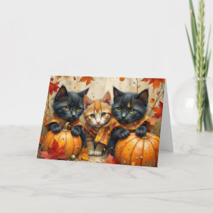 Herbstkätzchen Pumpkins und Folien Karte