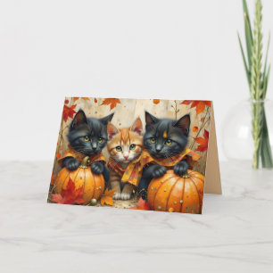 Herbstkätzchen Pumpkins und Folien Karte