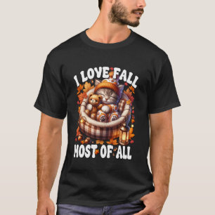 Herbstkatze Grafik für Kätzchen-Mama Ich liebe Her T-Shirt