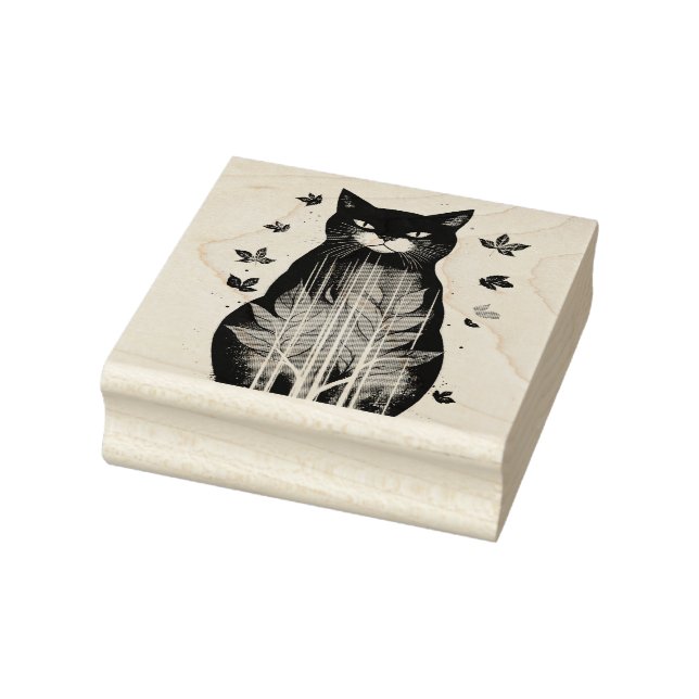 Herbstkatze Gummistempel (Stempel)