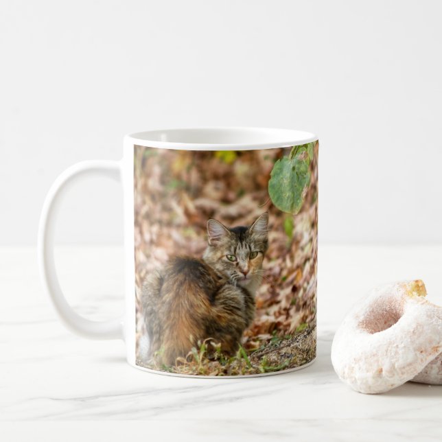 Herbstkatze Kaffeetasse (Mit Donut)