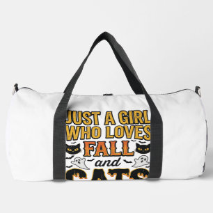Herbstkatzen Halloween Mädchen Vintage Grafikdesig Duffle Bag