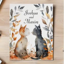 Herbstkatzenhochzeit Einladung