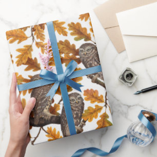 Herbstkauz auf Baumwolle weiß Geschenkpapier