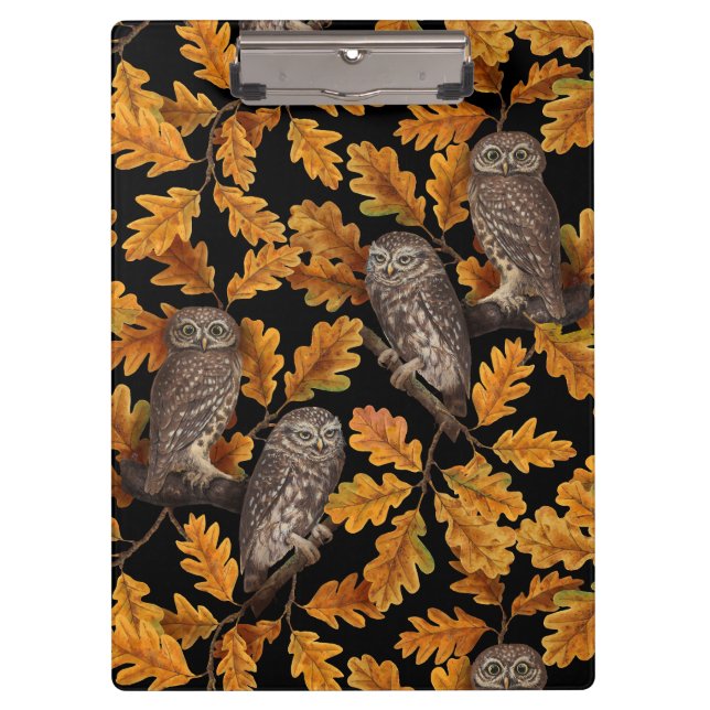 Herbstkauz auf schwarz klemmbrett (Vorderseite)