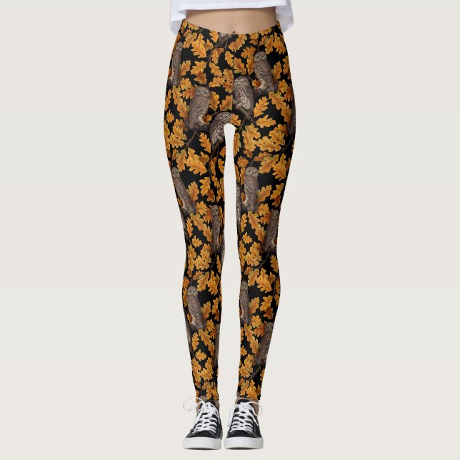 Herbstkauz auf schwarz leggings (Vorderseite)