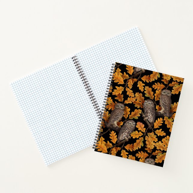 Herbstkauz auf schwarz notizbuch (Innenseite)