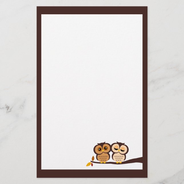 Herbstkäuze Briefpapier (Vorderseite)