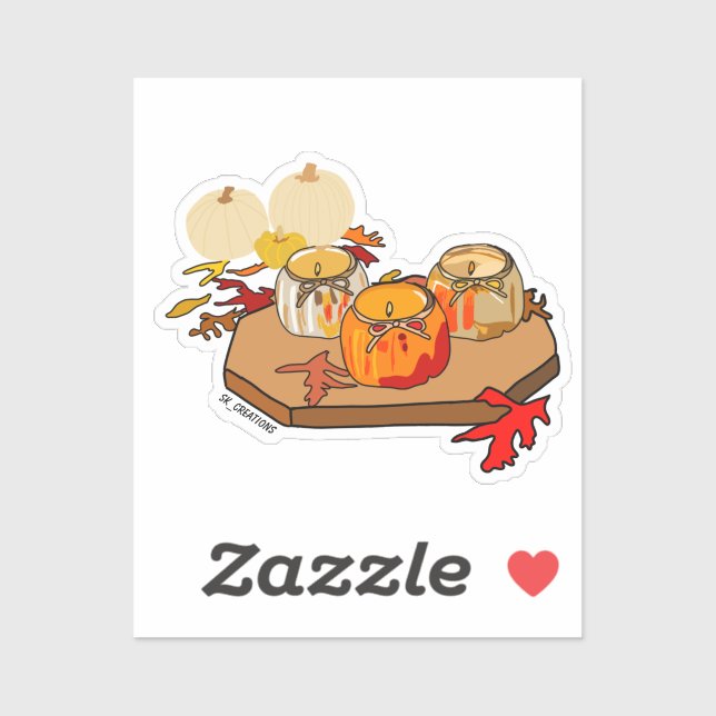 Herbstkerzen Aufkleber (Blatt)