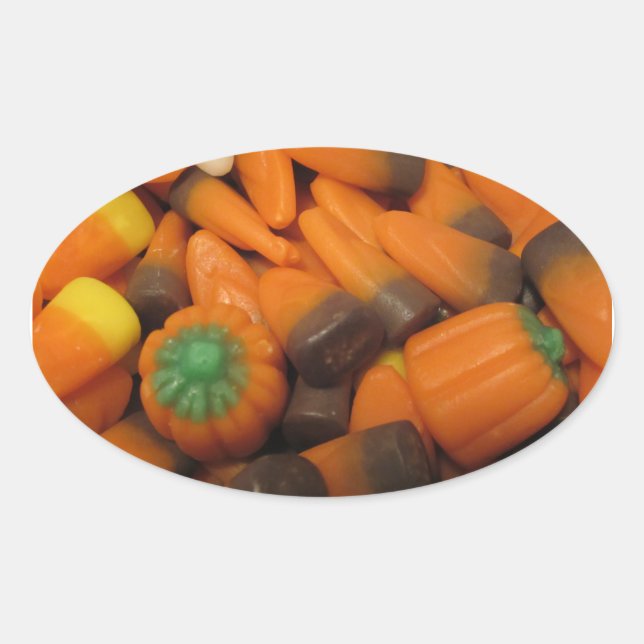 Herbstkerzenkleber - Set von 20 Ovaler Aufkleber (Vorderseite)
