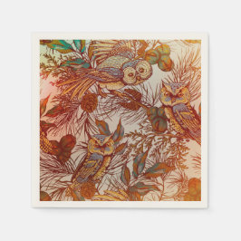 Herbstkeule Vintag rustikal-orange-blaue Kiefer Serviette