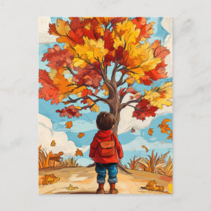 Herbstkind Postkarte