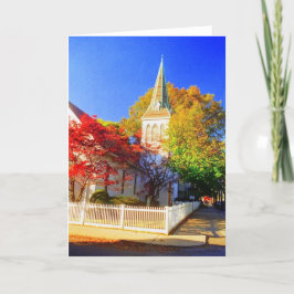 'Herbstkirche' leere Grußkarte Karte